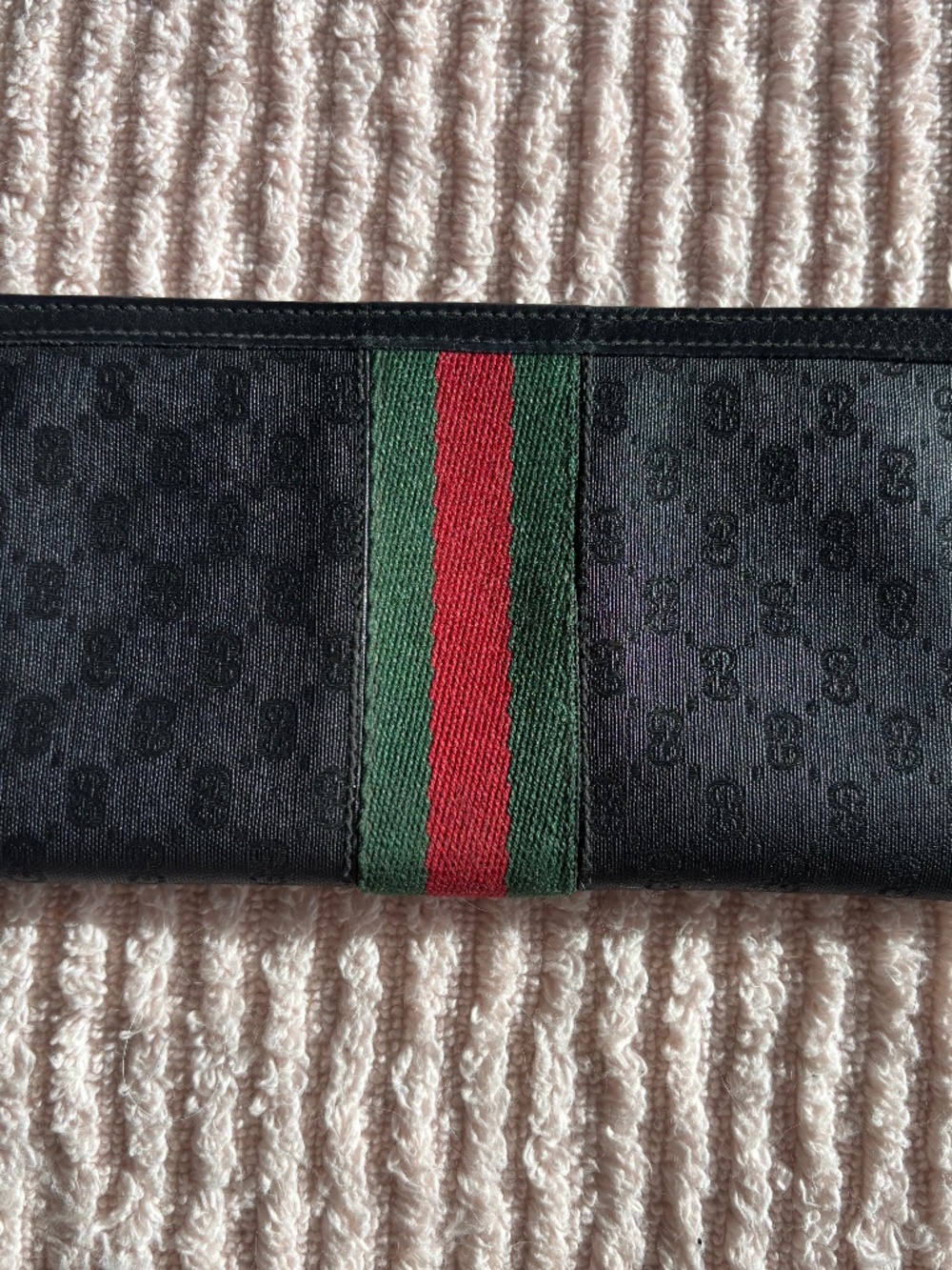 Authentic Vintage GUCCI GG Monogram Canvas Web Long Continental Wallet